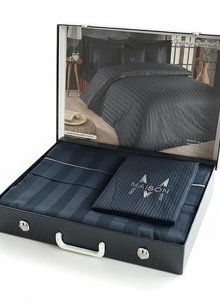 Комплект постельного белья maison d'or elegance antrasit grey люкс сатин 220-200 см антрацит