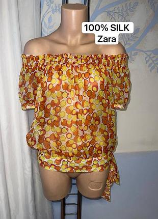 Шовкова вінтажна блуза zara silk старі колекції