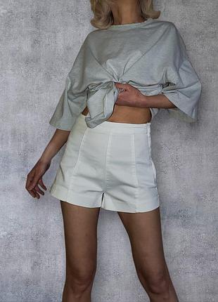 Белые шорты h&m, высокая посадка