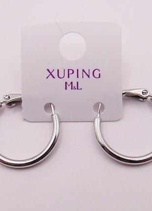 Серьги кольца медсплав родий xuping 20х2 мм xp118