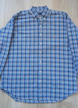 Мужская оригинальная плотная рубашка polo ralph lauren xlt на рост 185 см
