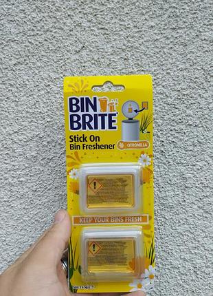 Освіжувач для сміттєвого бака bin brite citronella 2x5 г — гелеві блоки проти запаху до 30 днів