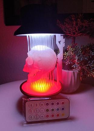 Настільний rgb світильник-нічник череп 3d друк з пультом керування