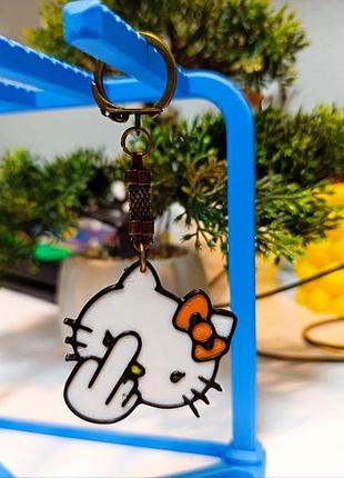 Брелок hello kitty хэллоуин китти 3d печать розовая фигурка-подвеска