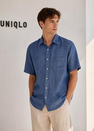 Тенниска из льна и хлопка uniqlo