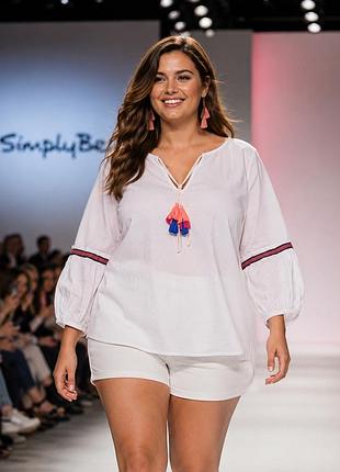 Блуза жіноча simply be біла, розмір l, 100% бавовна — класика та комфорт