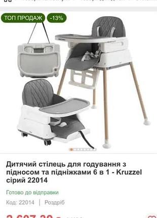Дитячий стільчик для годування kruzzel 6 в 1