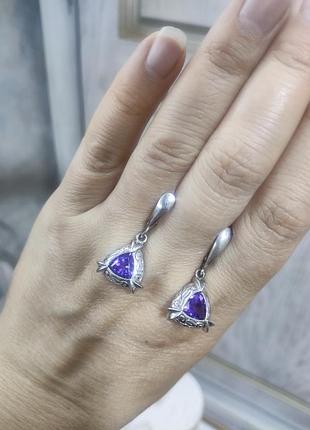 Серьги серебряные с аметистом