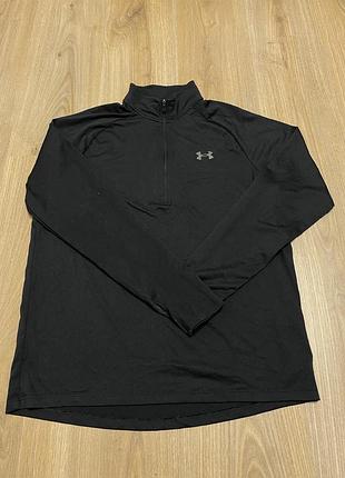 Бігова кофта under armour розмір м чоловіча чорна легенька з довгим рукавом на тренування тренувальна
