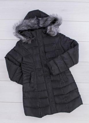 Стильная черная зимняя куртка плащ пальто удлиненная3 фото