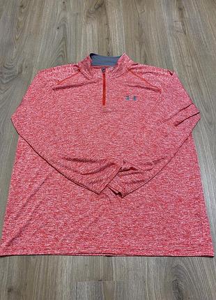 Бігова кофта under armour розмір хл чоловіча коралова розова червона легенька з довгим рукавом на тренування тренувальна