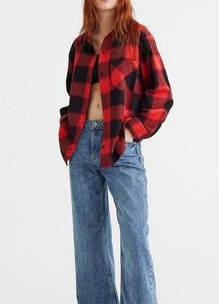 Кретезная фланелевая женская рубашка h&amp;m