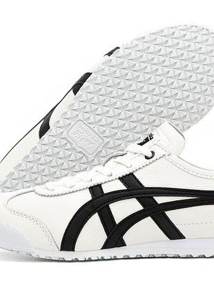 👟 кроссовки asics onitsaka tiger mexico 66 white black / наляжка bs👟
