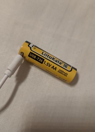 Аккумулятор аа, usb зарядка, 2400mah, пальчиковый аккумулятор-батарейка liitokala