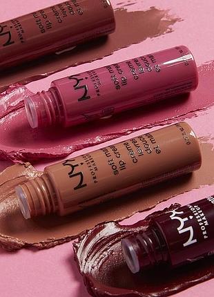 Кремові помади для губ nyx professional makeup soft matte lip cream. відтінки: 09, 11, 38, 60.