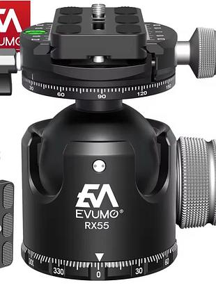 Evumo rx-55 - кульова головка штатива 55 мм, професійна штативна головка, алюмінієва, оберт 360°, швидкознімна пластина