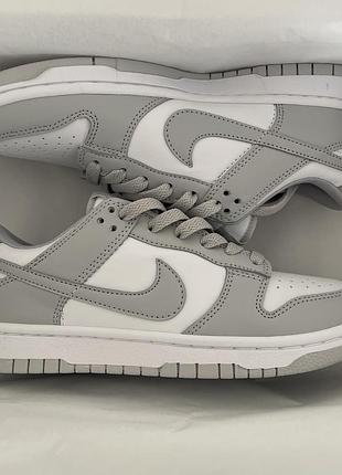 Кроссовки nike sb dunk low кожа серые 🤩