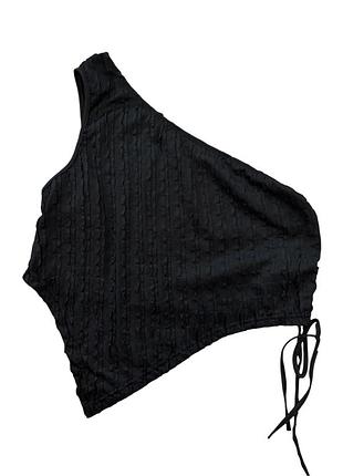 Черный топ на одно плечо shein curve