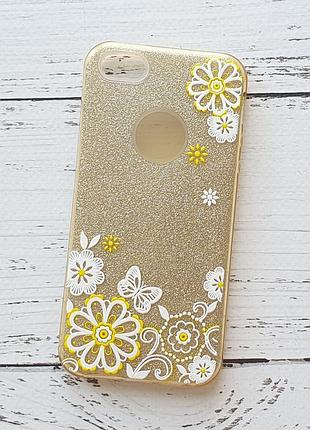 Чохол для iphone 5, iphone 5s, iphone se силіконовий, пластиковий, золотистий