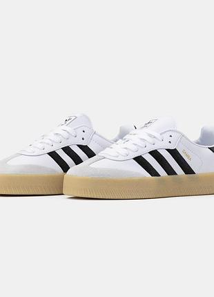 Кроссовки adidas samba white black gum sole platform
