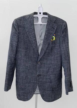 Мужской пиджак блейзер suitsupply модель lazio состав (шерсть/шелк/ленн) made in italy size s-m (48)