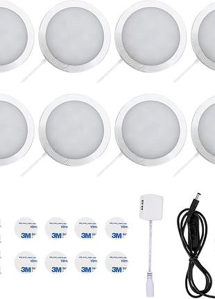 Lightess набор из 8 led светильников для шкафов и кухни, нейтральная белая подсветка для гардероба, лестницы, витрин и мебели