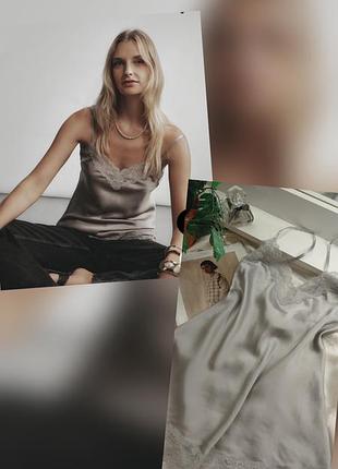 Шелковый пенюар с кружевом 100% шелк intimissimi