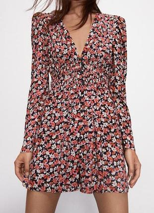Платье в цветочный принт zara