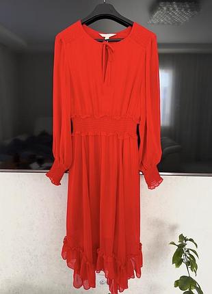 Червона шифонова сукня h&m   m- xl