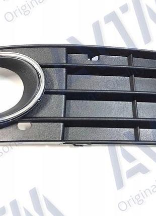 Решетка в бампер avtm audi a4 08-12 b8 правая з отв. птф +хром ауди а4