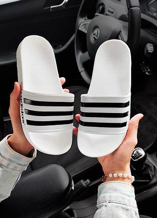 Шлепанцы adidas белые (женские/мужские)