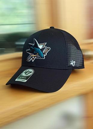 Бейсболка кепка-текер оригінал сан хосе шаркс нхл san jose sharks usa nhl nba mlb nfl new era 47 brand trucker нба млб нфл-ша хокей ice hockey ny