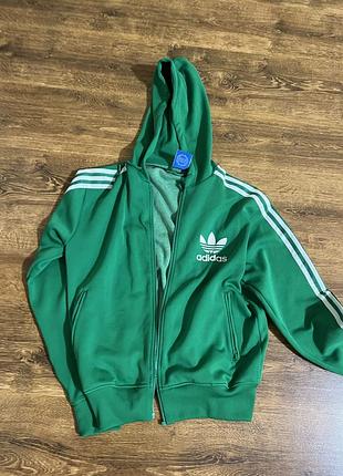 Спортивна кофта олімпійка з капішоном adidas m