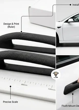 Накладна тюнінгована дверна ручка для tesla model 3 і model y