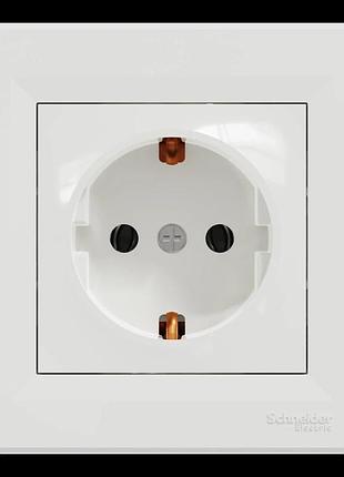 Розетка одинарная с заземлением schneider electric asfora eph2900121