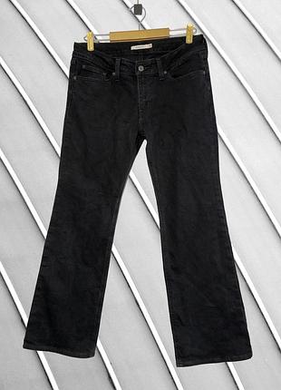 Женские черные джинсы клеш levi’s 30 l оригинал расклешенные джинсы средняя посадка стрейч черные брюки левис левайс стан идеал деним 40 42 44