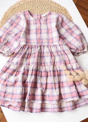 Красивое стильное хлопковое платье в клетку next 12-18 лет