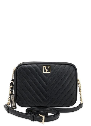 Сумка victoria’s secret - the victoria top zip crossbody v-quilt black lily.