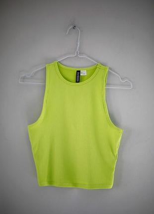Топ салатовий кислотний в рубчик h&m divided