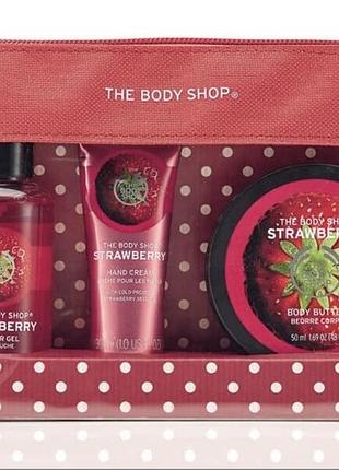 Набір догляду за тілом the body shop — крем, масло, гель