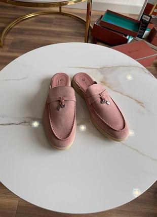 Мюли брендовые лоро розовые люкс