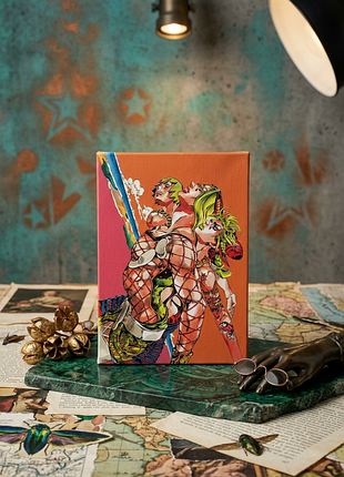 Плакат постер на холсте невероятные приключения джоджо аниме jojo stone ocean 13х18см