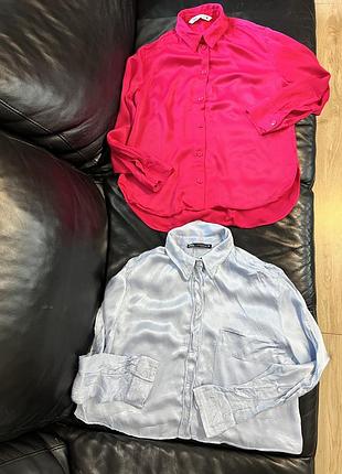 Сатинова сорочка рубашка атлас zara
