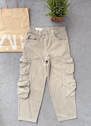 Нові жіночі стильні джинси карго zara оригінал xs-s