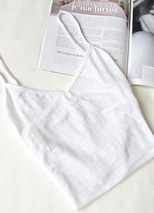 Білий топ майка з 100% льону intimissimi 🤍