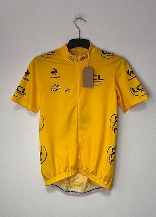 Le coq sportif tour de france lcl yellow cycling jersey men m original чоловіча вкло джерсі тур де франс оригінал