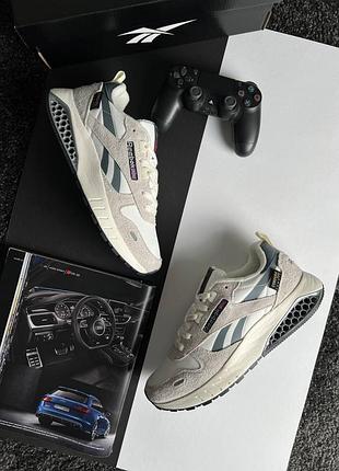 Reebok classic leather hexalite white grey beige