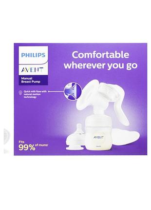 Молоковідсмоктувач avent (авент) scf 430/10 naturals (нейчерал) механічний + пляшечка