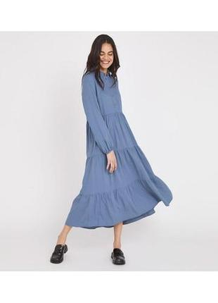 Льляна ярусна сукня-сорочка finery london (uk 12 / l) — 52% льон