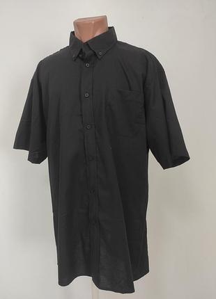 Черная рубашка тенниска короткий рукав l/xl пог 67 см